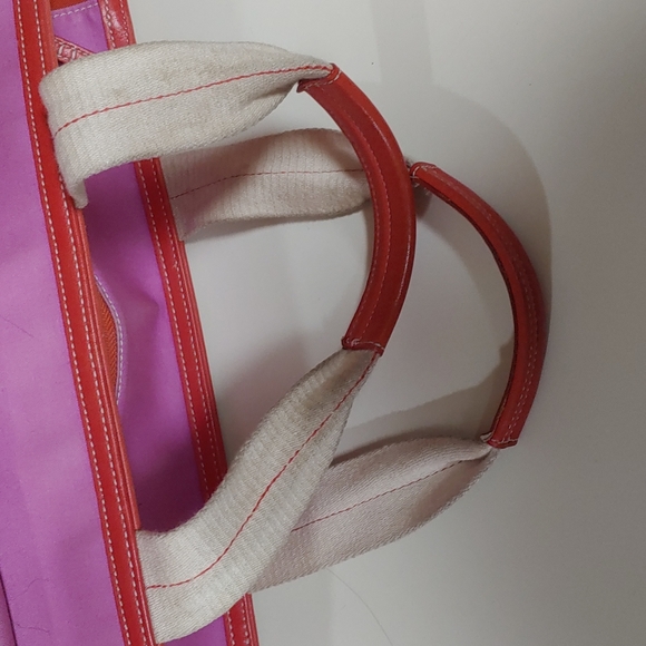 Coach Garden Pink Twill Large Shoulder Bag - Picture 10 of 17
